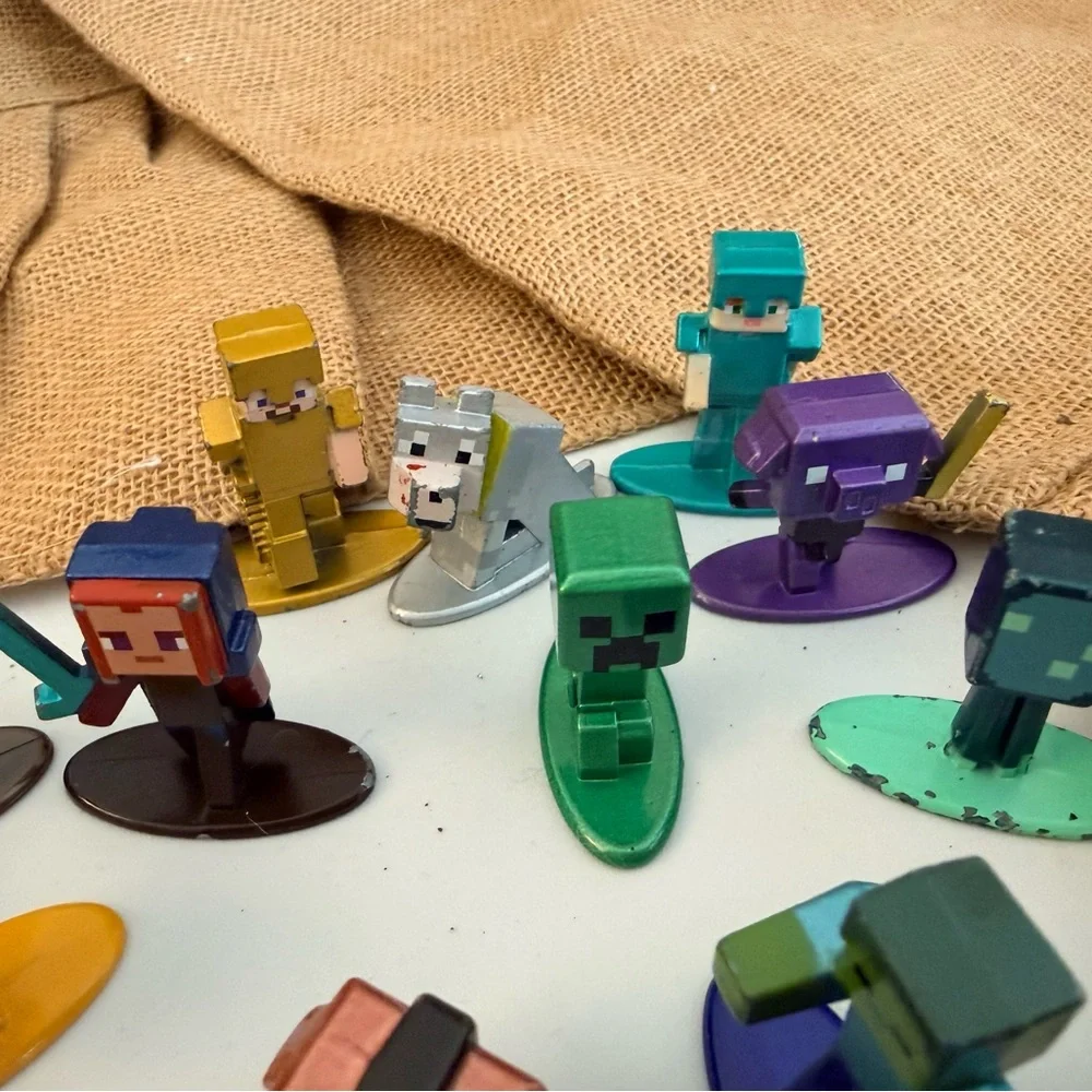 Mojang Minecraft Mini Metal Figures Jada Toys Inc. Lot Of 27 Used People Animals